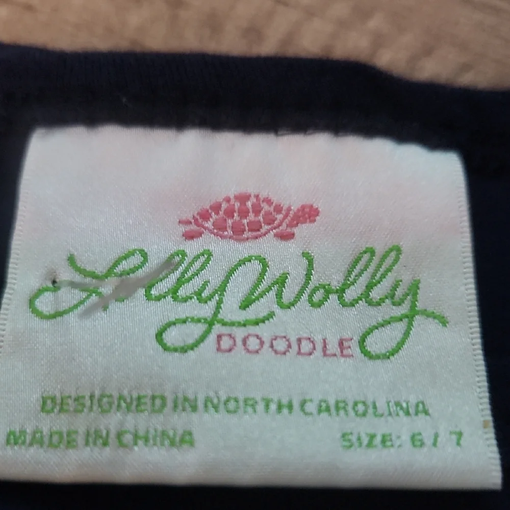 Lolly Wolly Doodle Navy and Green Ruffle Dress Size 7